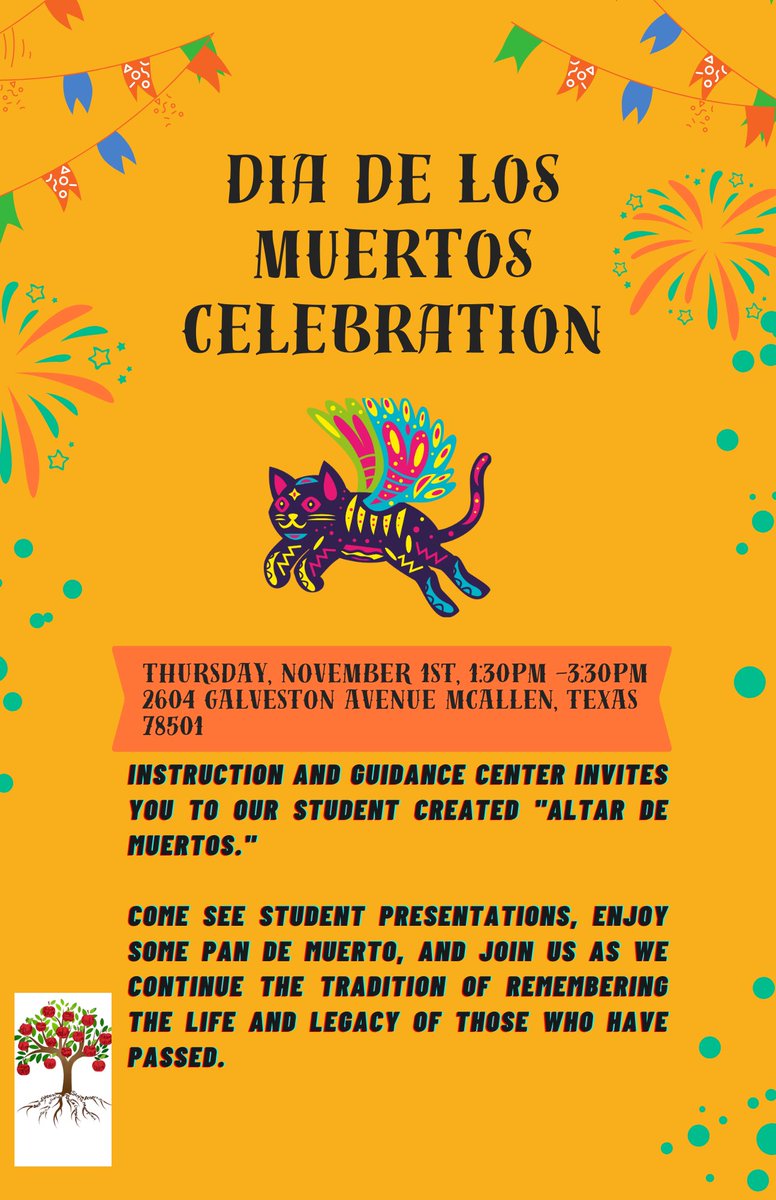 Come to our Dia De Los Muertos Celebration. Here is one of the student created flyers. Come by and join in the celebration. #WeAreIandG #OWLitude <a href="/McAllenISD/">McAllen ISD</a> <a href="/McAllenISDCTE/">McAllen ISD CTE</a> <a href="/annvega/">annvega</a> <a href="/RD_ROBERTS/">Richard D. Roberts</a> <a href="/ValeriaCarp_/">Valeria Carpenter</a> <a href="/rfluegel/">Rosie Fluegel</a> <a href="/CityofMcAllen/">City of McAllen, TX</a>