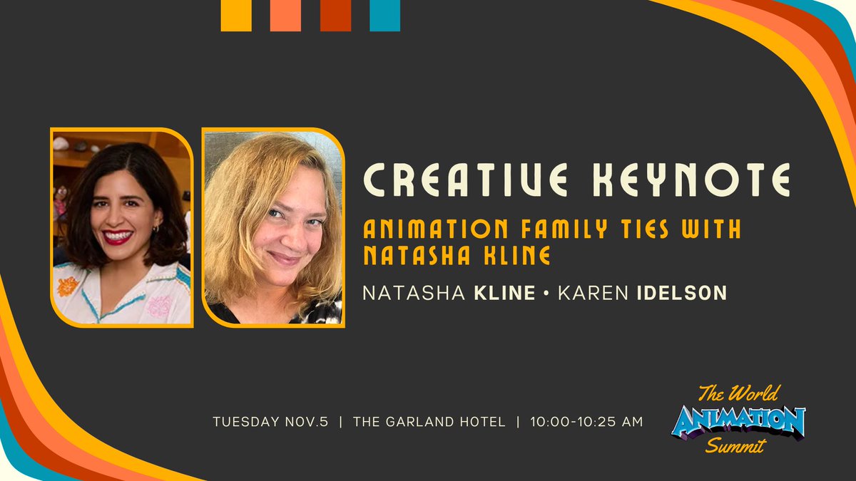 karenidelson's tweet photo. Honored to moderate this keynote with the super talented Natasha Kline at the World Animation Summit! @animag @DisneyAnimation #WorldAnimationSummit
#animation
#animators https://t.co/yFM7c18moW