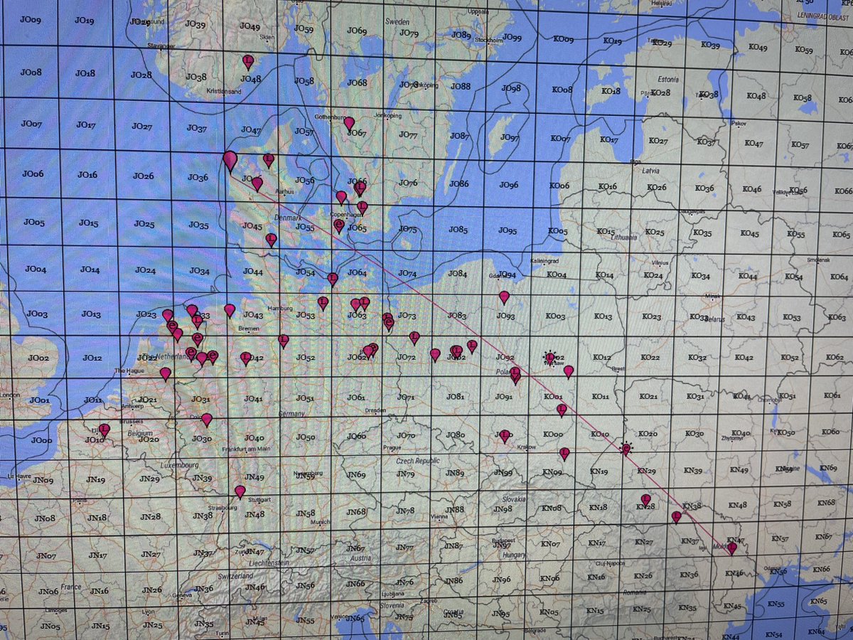 ov3t1's tweet photo. Tropo opening to the east on 2m band this evening. 
ODX ER1AN 1767km. Worked Poland, Ukraine and Moldova. #ov3t https://t.co/S840qr0qs5
