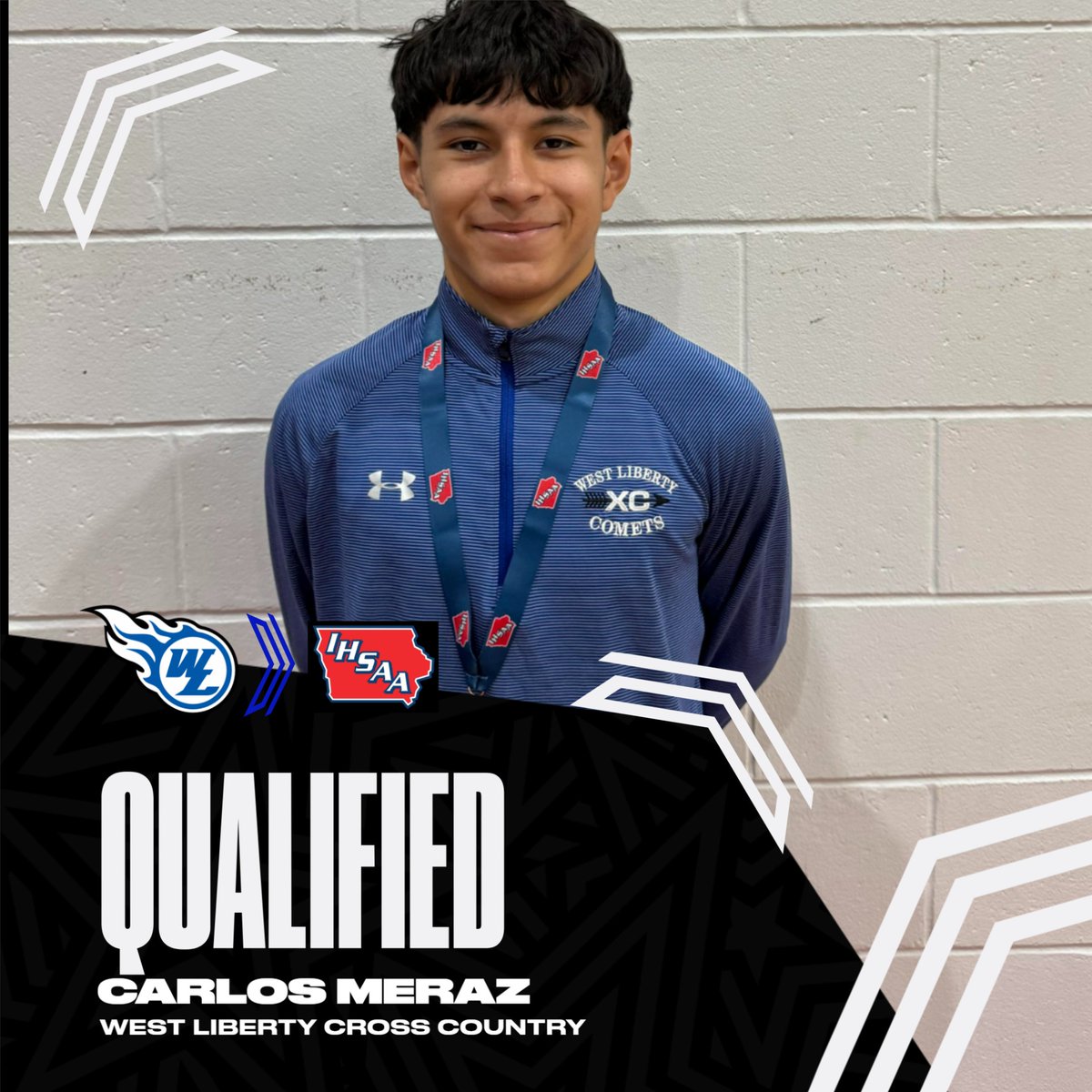 WestLibertyCSD's tweet photo. Congratulations to freshman Carlos Meraz who finished 11th at today's SQM in Monticello, punching his ticket to next Saturday's state meet in Fort Dodge! More information to come. Proud of this young man!
@WestLibAthletic
@CoachNFrenz
@JohnnieHawkeye https://t.co/GCfoNbXDow