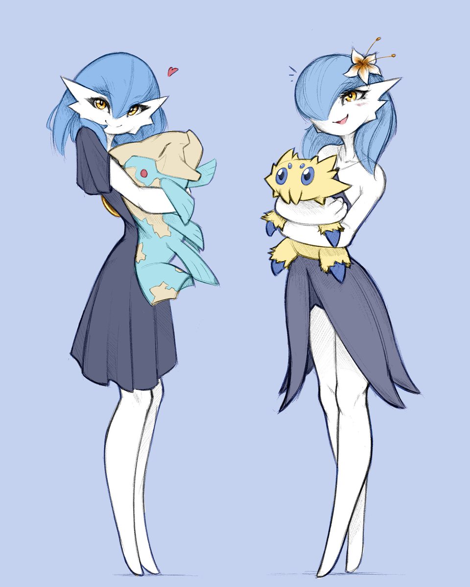 Syl and Vio with some big pokeplushes, gotta have a big Relicanth plushie in your life.

Violet belongs to <a href="/Polyvoir/">Polyvoir</a>