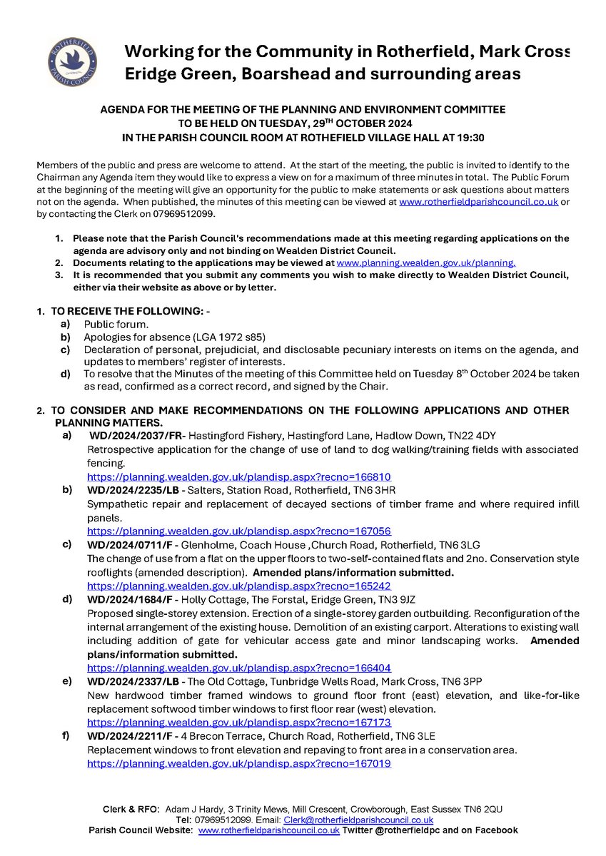 Rotherfield PC tweet media