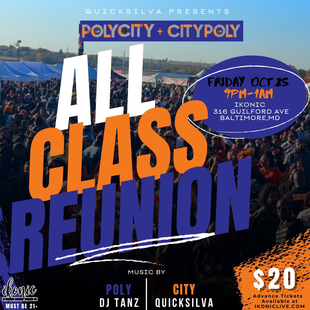 DJQUICKSILVA's tweet image. CALLING ALL MY #CityAlumni 🖤🧡 #PolyAlumni 💙🧡

📍The OFFICIAL #CityPoly 🛡️ #PolyCity 🦜 All Alumni Reunion is this Friday Oct 25 9p-1a at IKONIC LIVE  ‼️ For Advance Tickets 🎟️ at IkonicLive.com &amp;amp; to Reserve your VIP table Text 📱 667-219-9026
