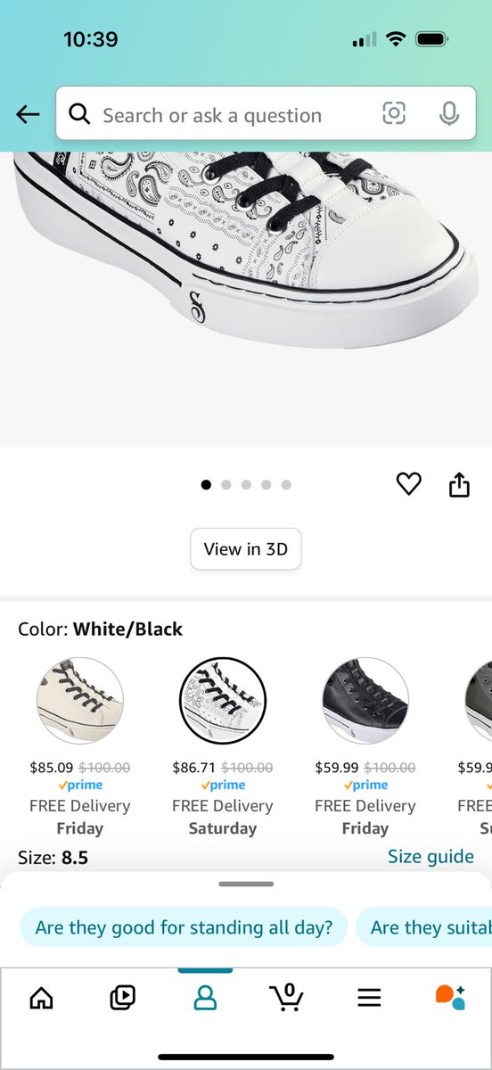 Kaichao's tweet photo. I ordered shoes with the paisley print through the @SKECHERSUSA and @amazon store… but, I keep getting the wrong white shoes shipped? https://t.co/A9LIw8MyCO