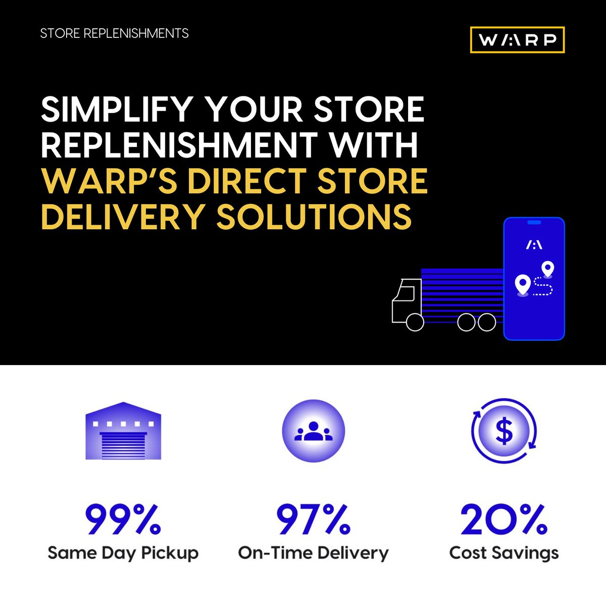 warptechco's tweet photo. Simplify Your Store Replenishment with WARP’s Direct Store Delivery Solutions
Ready to reimagine your direct store delivery with WARP?
Contact Us: https://t.co/v43qxmA1P7
#technology #middlemile #logistics #supplychain #crossdock #storereplenishment #directstoredelivery https://t.co/oaT35HO02e