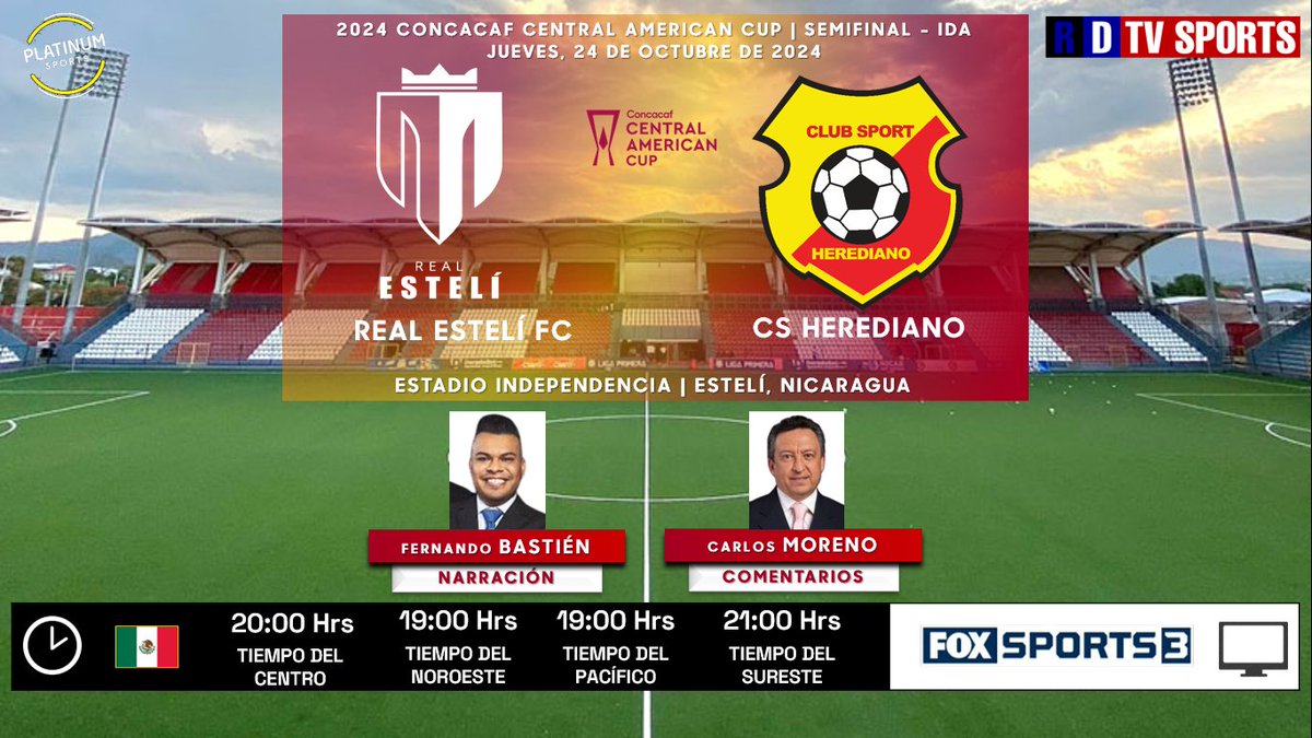 ramonovic09's tweet photo. #ConcacafCentralAmericanCup 2024 #Semifinal Ida | @realestelifc ๐ @csherediano1921
๐ณ๐ฎ #RealEstelรญ ๐จ๐ท #Herediano
๐
Hoy
๐ฒ๐ฝโฐ 20:00 Hrs TC, 19:00 Hrs TP
๐บ @FOXSportsMX 3
๐ค @FerBastien #HayCamorra ๐ฅ
๐ค๐ @carlosmoreno_w
๐คณ #CCCxFSMX #RESCSH https://t.co/O4iInXAH3a