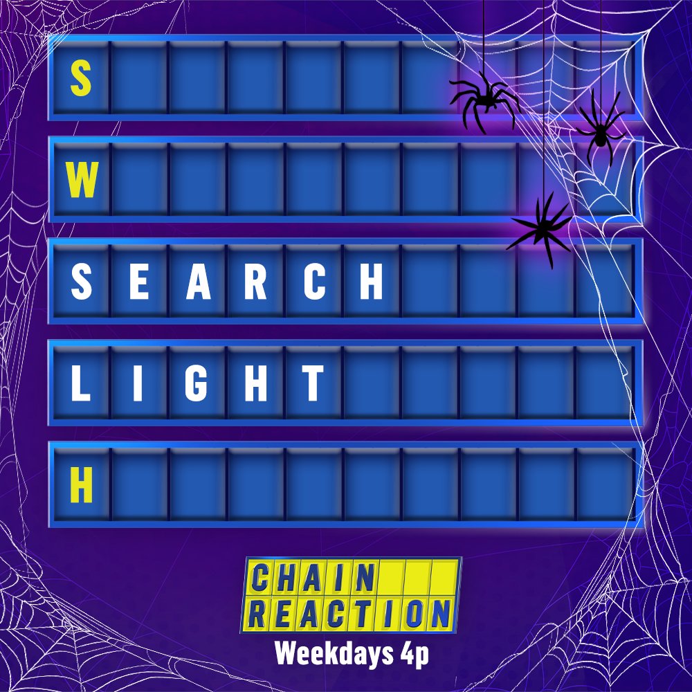 GameShowNetwork's tweet image. Try and solve today's chain if you dare! 🕷️

#ChainReaction with @dylOnlane, Weekdays at 4p
