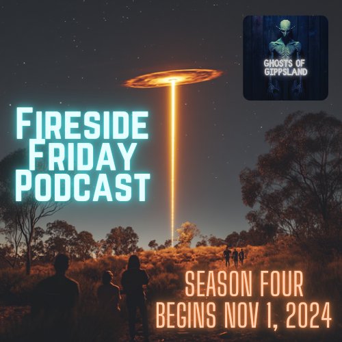ghostsofgipps's tweet photo. One week to go!
Season Four of our Fireside Friday podcast is due to land November 1st, 2024!
With thanks to @VigiVenProduc
#podnation #podernfamily #indiepodcast #Paranormal #paranormalaustralia #cryptids #cryptidsaustralia #oddhistory #truecrime #gippsland #yowie #Bunyip https://t.co/UHzycomINi