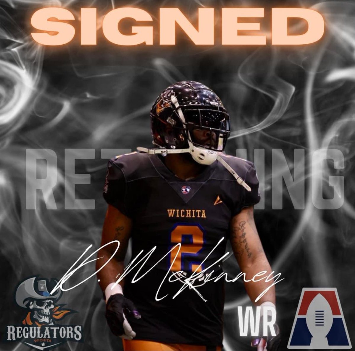 He’s a local Vet to Kansas, bringing lots of explosiveness and power once he catches the ball! Let us welcome back Daniel Mckinney #MountUp