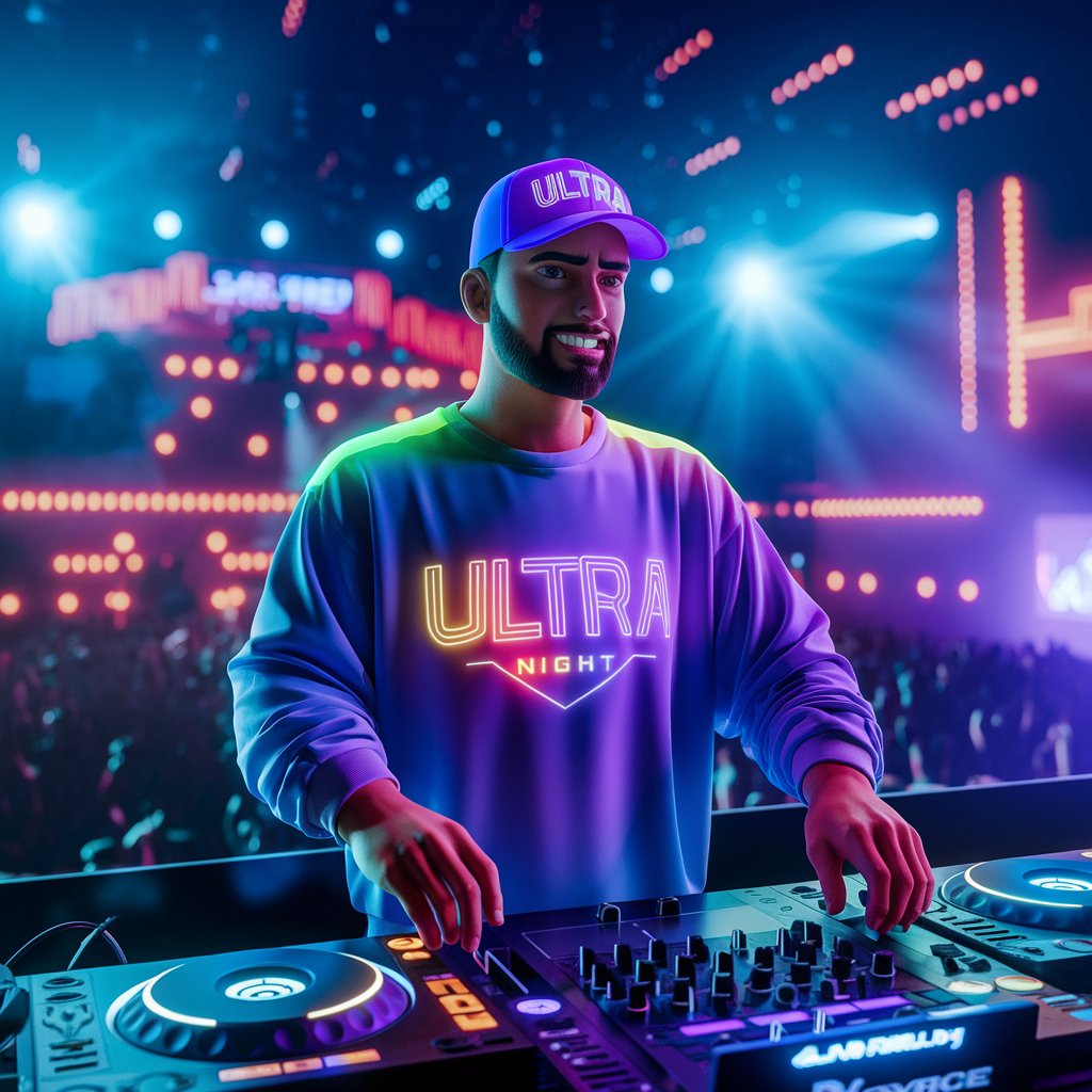 UltraN_estilo's tweet photo. 🎶 ¡La moda neón de #ULTRANIGHT brilla al ritmo de la música electrónica! 🎶  
Nuestro DJ está encendiendo la pista con el mejor estilo.  
Si amas la música electrónica, ¡necesitas esta sudadera neón! 🔥🎧
🌐 Disponible en https://t.co/LSLMU3kCda https://t.co/kkmFq8q6hD