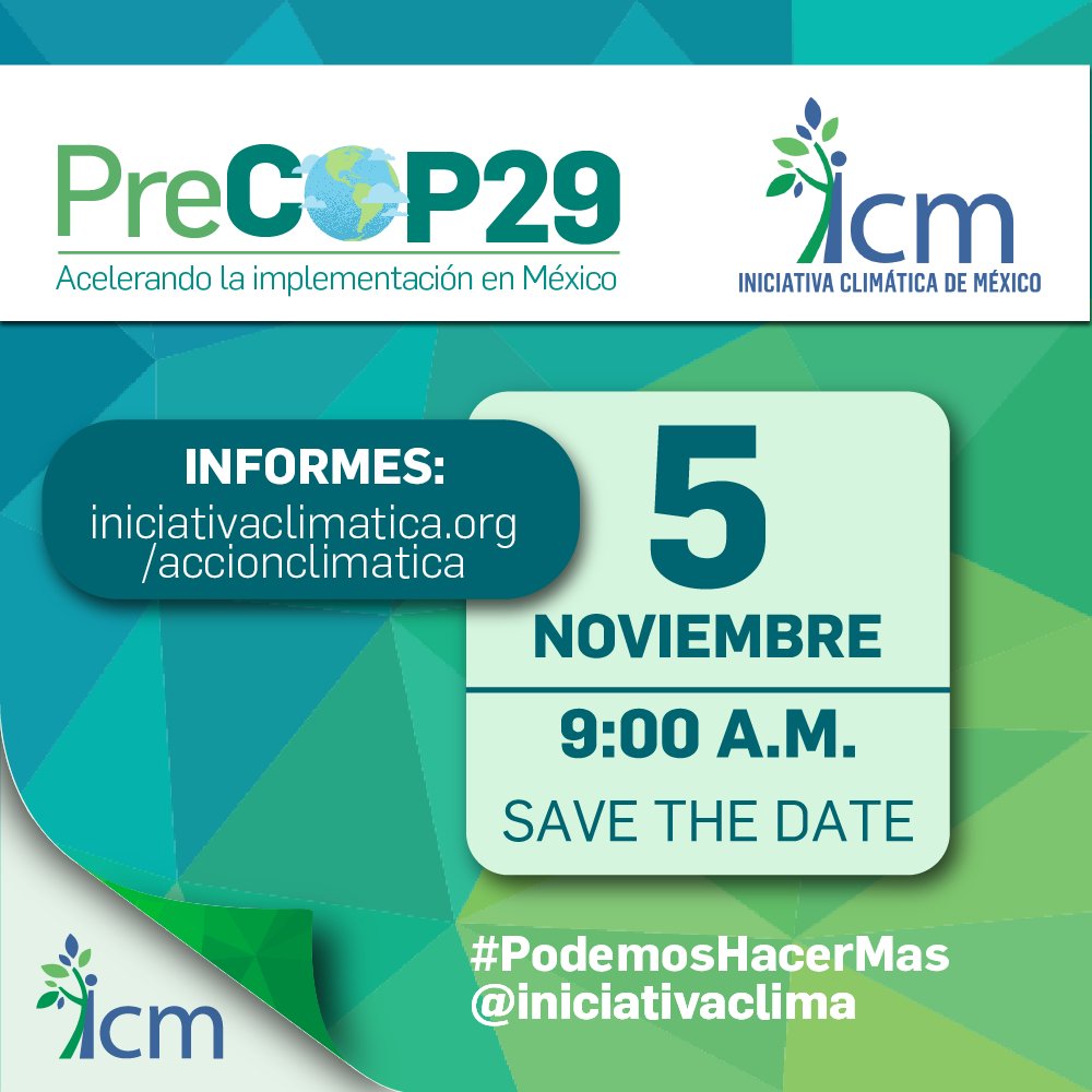 Un diálogo plural en el marco de la próxima Cumbre global sobre Cambio Climático COP 29, para compartir conocimientos, experiencias y visiones y aprovechar las oportunidades y atender los desafíos derivados de la emergencia climática en México. #PodemosHacerMas #AccionClimatica