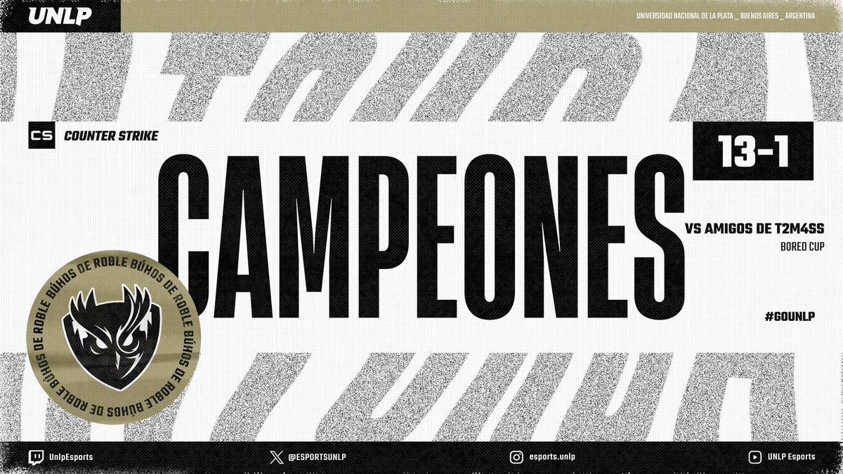 🏆 SOMOS CAMPEONES DE LA #BoredCup by 
<a href="/oxenlatam/">OXEN</a> &amp; <a href="/GamersClubCSes/">Gamers Club Counter-Strike ES</a> 
  
💎 <a href="/gipnolcs/">gipnol</a> <a href="/Eni_fps/">Eni</a> <a href="/t4macs/">t4MA</a> <a href="/hevfps/">hev</a>  <a href="/GabiBelaunzaran/">Gabote</a> 

🟢⚫ #GOUNLP ⚫🟢