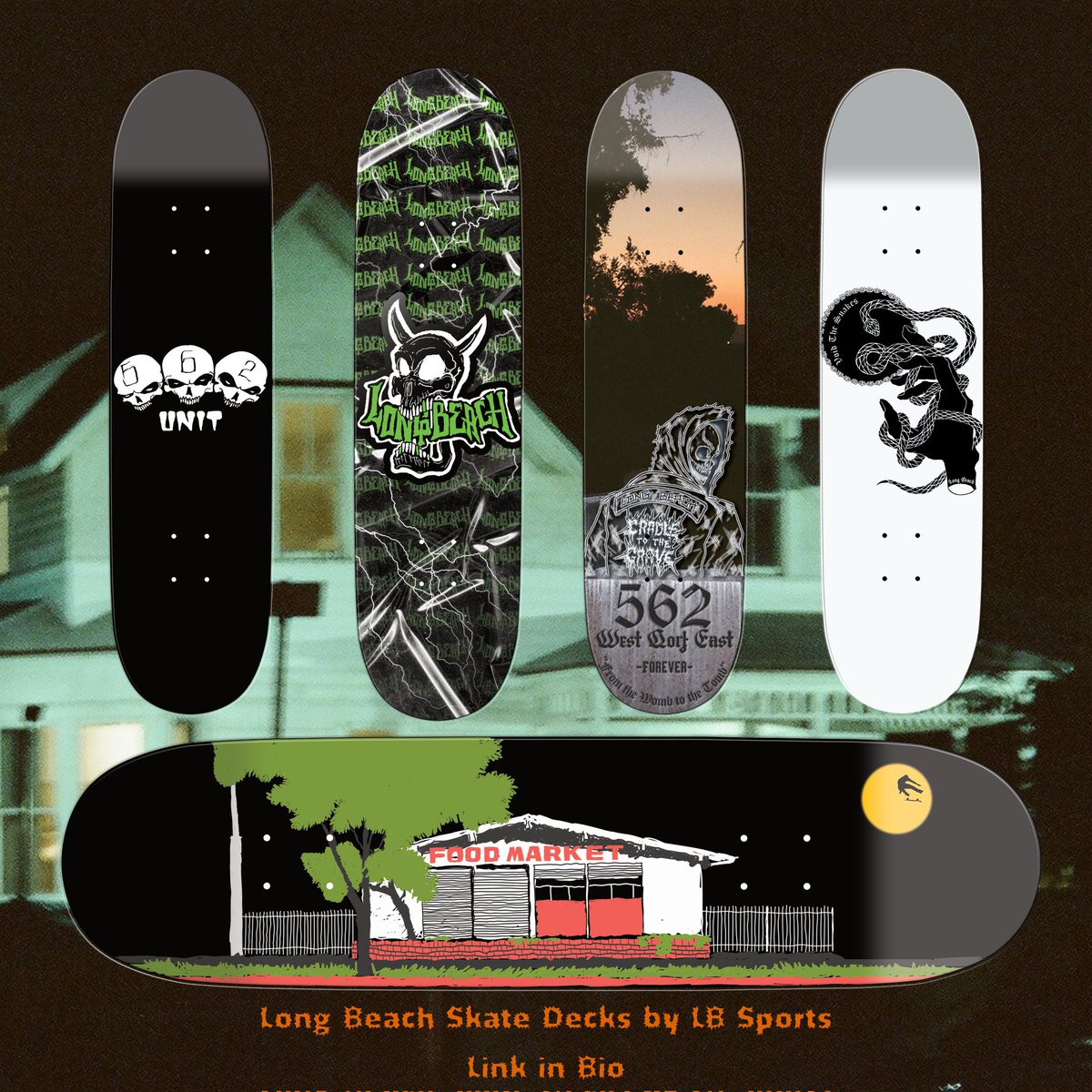 longbeachcounty's tweet image. It's spooky season! Whether it's art for the crib or you want to skate, shop local with us at longbeachcounty.com/shop