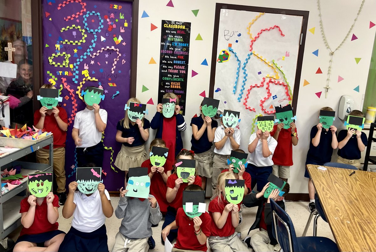 Some super cute Frankenstein boys and girls showed up in the <a href="/NorfolkCatholic/">Norfolk Catholic School</a> Art Room today 🧌🧌🧌