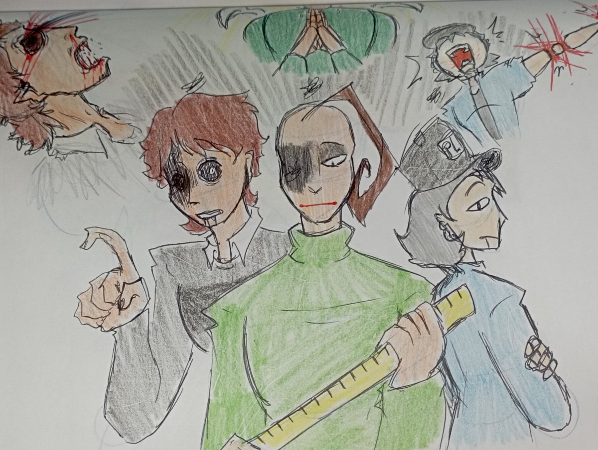 Pau_ISR's tweet photo. Día 12- Baldi AU
Está es un AU que solo cierra a estos 3 personajes, tiene su contexto, pero quizás la cuente en otro momento :) 
#BaldisBasics #BaldisBasicsgame #BaldisBasicsAU #Principalofthething #Baldimore #BaldisBasicsOC 
@MrPizz4_ https://t.co/PVc2g8Dd8r
