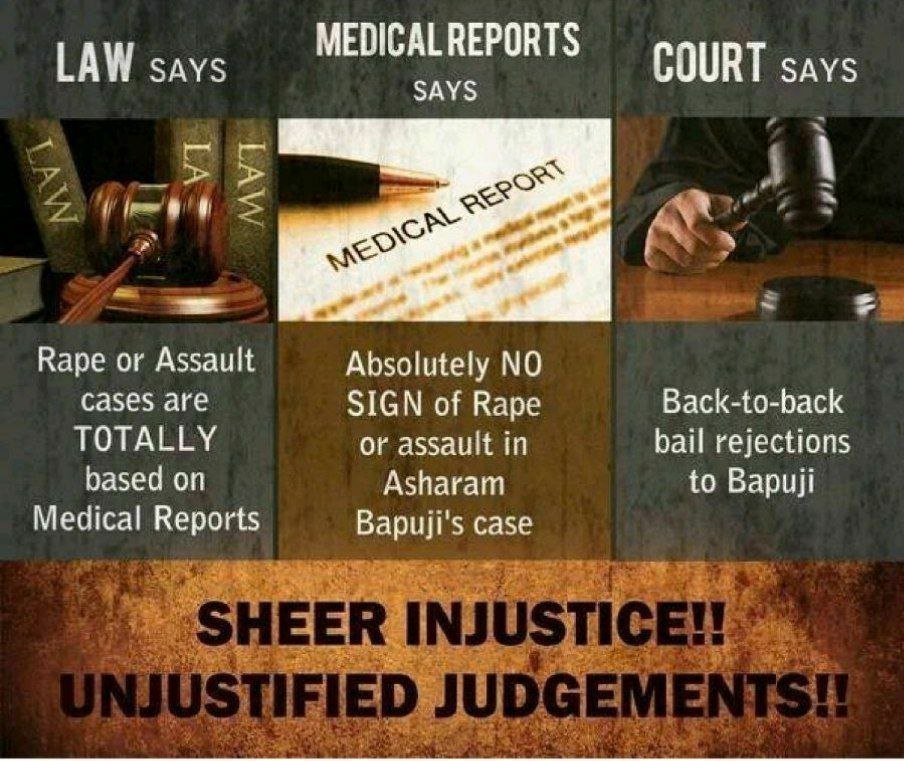 ReviewsOnBapuJi's tweet photo. #InnocentIsSuffering
जोधपुर के Asaram Ji Bapu Case में 
न FIR में, न जज के सामने रेप का जिक्र है और न ही मेडिकल जांच में रेप की पुष्टि हुई है। 
छेड़-छाड़ के False Allegations पर एक राष्ट्रहितैषी निर्दोष संत पर अन्याय पराकाष्ठा पर है। https://t.co/LbsqS3KgHC