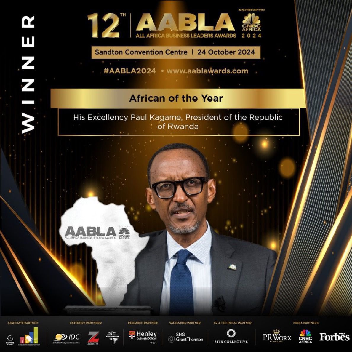 UKWELITIMES's tweet photo. 🚨AMAKURU AGEZWEHO🚨

MU KANYA GASHIZE PEREZIDA #KAGAME @PaulKagame ATSINDIYE IGIHEMBO 🏆CY’UMUNYAFURIKA W’UMWAKA 2024 KUBERA URUHARE RWE MU GUTEZA IMBERE AFURIKA .

Ibi bihembo Bitegurwa na All Africa Business Leaders Awards #AABLA’ Ku bufatanye na #CNBCAfrica , Ibi bihembo bikaba bimwe mu bigenerwa abayobozi mu bya politiki no mu bucuruzi mu rwego rwo kubashimira kubera ibikorwa byabo by’indashyikirwa bizana impinduka nziza ku mugabane wa Afurika.

Perezida Paul Kagame ibikorwa bye bikomeje gushimirwa mu ruhando mpuzamahanga kubera kuba umuyobozi w'indashyikirwa kandi uharanira impinduka nziza kuri uyu mugabane.

@UKWELITIMES @YolandeMakolo @a_mukuralinda @RwandaGov @onduhungirehe