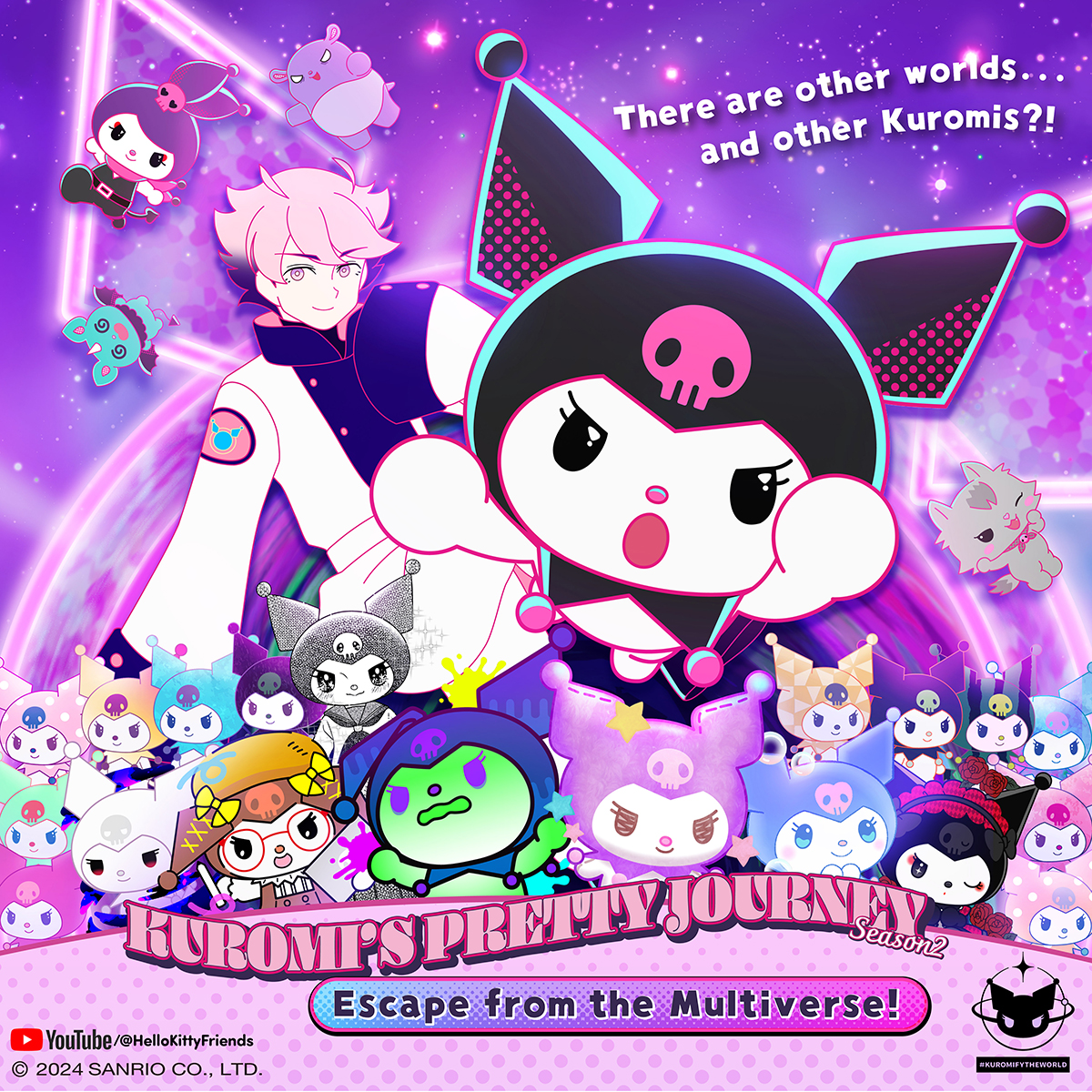 sanrio's tweet image. Get ready for a whole lot of Kuromi 😈 💫 Kuromi's Pretty Journey Season 2 premieres October 31st on the #HelloKittyandFriends YouTube channel. #KUROMIFYTHEWORLD