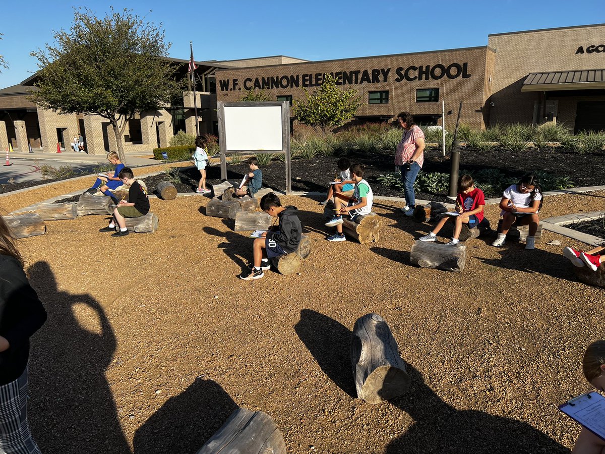 Enjoying the weather while we were on a listening walk to hear the many different sounds around us. <a href="/canSTEM/">Cannon Cubs</a>