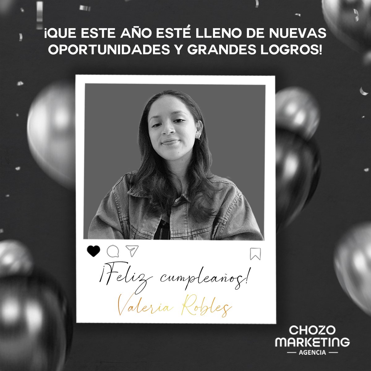 ChozoMarketing's tweet photo. 🎉 ¡Feliz cumpleaños, Valeria! 🎉

Tu energía y proactividad nos inspiran cada día. Gracias por tu dedicación y por ser una luz para todos. 🌟 ¡Que este año esté lleno de éxitos y aprendizajes!

Team Chozo Marketing 🧭
#TeamChozoMarketing #TalentoQueInspira https://t.co/PDq9d2jCPP