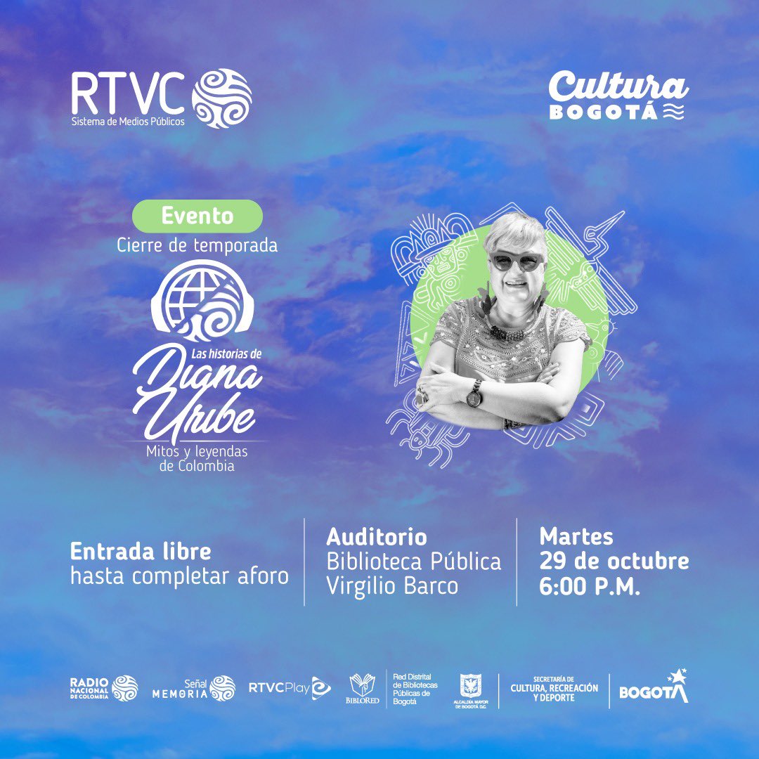 DianaUribefm's tweet image. Están todos invitados  a una fascinante conferencia sobre los mitos y leyendas de Colombia.

Fecha: Martes, 29 octubre 2024 
Hora: 6:00 pm 
Lugar: Biblioteca Virgilio Barco (Bogotá)
Entrada libre