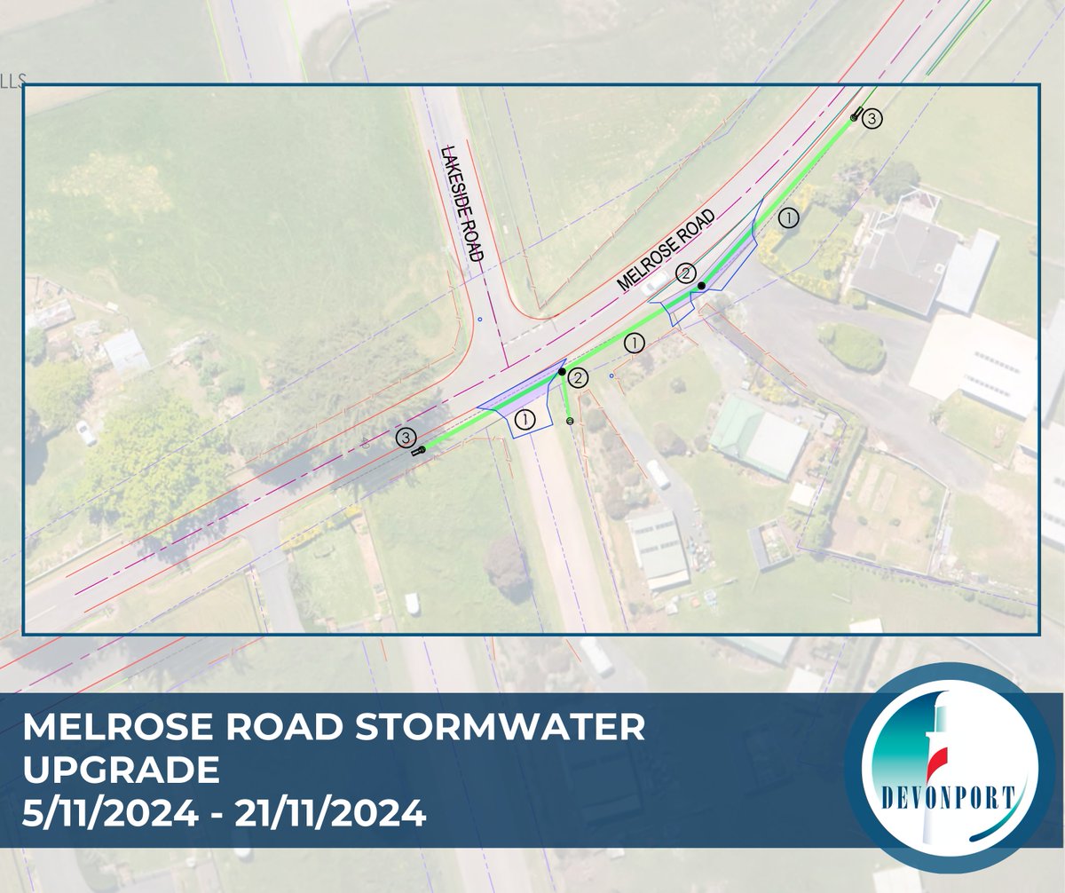 Melrose Rd stormwater upgrade: One lane closed 5-21 Nov 2024, managed by traffic lights (weather permitting). Work hours: Mon-Fri, 7:30am-4:30pm. Access to nearby properties may be affected during work hours. Thank you for your cooperation and understanding.