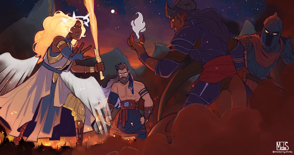 Madeline ☕✨ (@madartsyworks) on Twitter photo Hey hey! Participated in another wonderful project with <a href="/ExandriaArtists/">Artists' Guild of Exandria</a> this time: the Calamity!
I was tasked with portraying the Saving of Vasselheim✨
#AGECalamity #criticalrolefanart Hey hey! Participated in another wonderful project with <a href="/ExandriaArtists/">Artists' Guild of Exandria</a> this time: the Calamity!
I was tasked with portraying the Saving of Vasselheim✨
#AGECalamity #criticalrolefanart