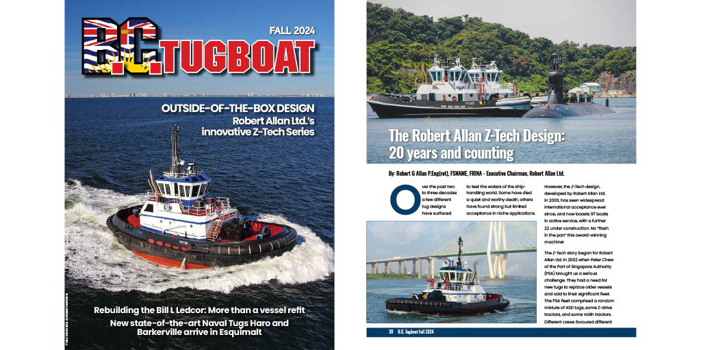 The Robert Allan Z-Tech Design: 20 years and counting - by Robert Allan
 
Full story here: bctugboat.com/previous-magaz…

#coverstory  #navalarchitecture #marineengineering #maritime #news #navalarchitects #marineengineers #robertallanltd