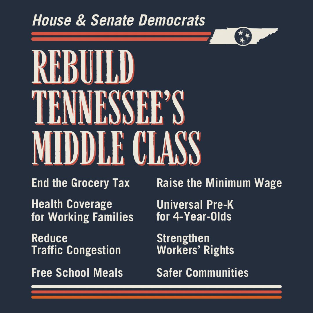 TNSenateDems's tweet photo. REBUILD TN’s MIDDLE CLASS: Democratic leaders @SenatorLamar &amp; @JRClemmons rolled out a 2025 agenda to cut costs &amp; boost income for working families.

“Under @TNGOP control, billionaires &amp; CEOs get the gold mine, while working Tennesseans get the shaft. We’re here to change that.” https://t.co/WmZKMWUrmc