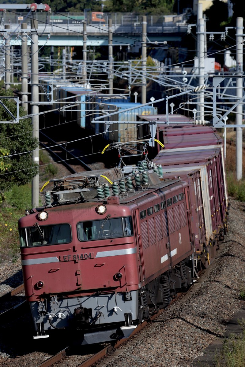 2024.10.25(金)
61レ EF81 404+コキ

遅れていた61レは81代走で通過していきました！