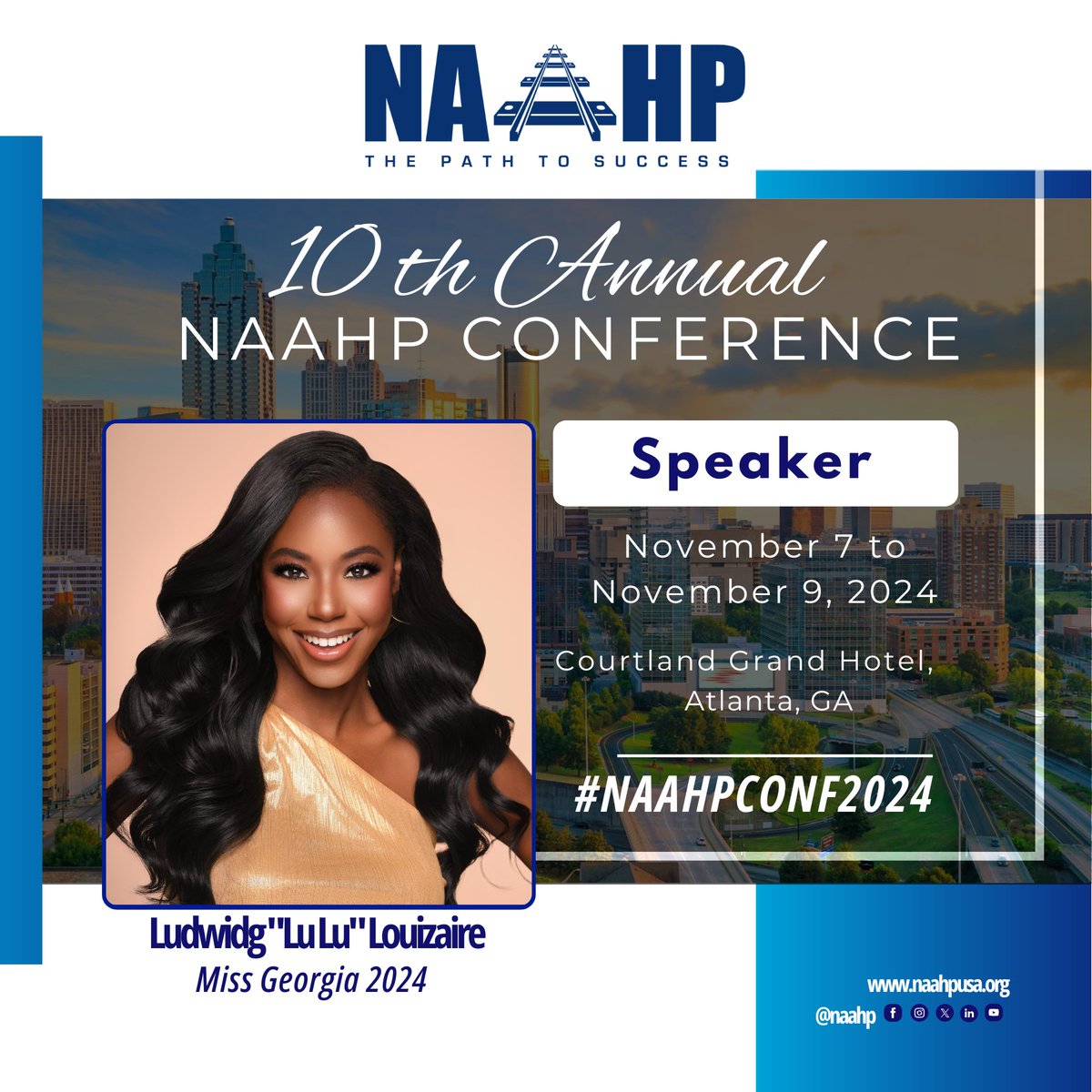 ✨We're thrilled to announce Ludwidg "Lu Lu" Louizaire as one of the speakers at The 10th Annual NAAHP Conference!

WWith $47,000 in scholarships and a commitment to education equality through "Education for Every Student," Lu Lu empowers students across Georgia. Don’t miss it!