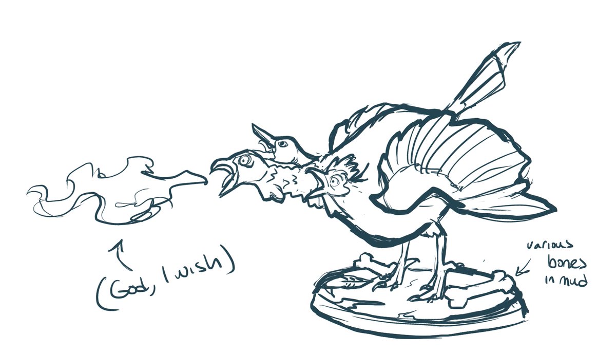 Because I'm a menace wrapped in the clever facade of a serious miniature painter, I convinced the good folks at <a href="/reapermini/">Reaper Miniatures</a> to produce community member Rick Snider's idea of a Dire Turducken. It'll be the November freebie!

Super srs concept art included with my paint job!