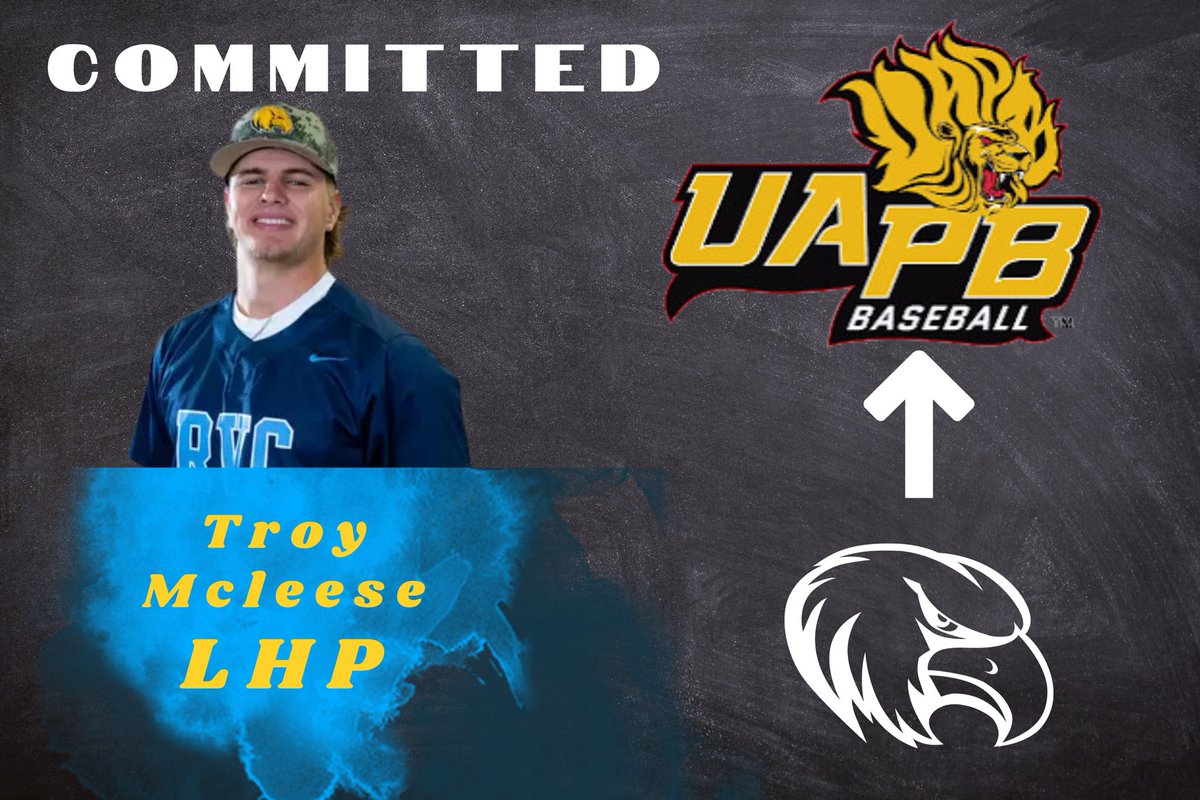 Rock Valley College Baseball (@goldeneaglebsbl) on Twitter photo Congrats to LHP <a href="/McLeeseTroy/">Troy McLeese</a> on his commitment to continue his academic and baseball career to <a href="/UAPBLionsBSB/">ππ¨π₯πππ§ ππ’π¨π§π¬ πππ¬ππππ₯π₯ βΎοΈ</a>!
#2 off the board! Congrats to LHP <a href="/McLeeseTroy/">Troy McLeese</a> on his commitment to continue his academic and baseball career to <a href="/UAPBLionsBSB/">ππ¨π₯πππ§ ππ’π¨π§π¬ πππ¬ππππ₯π₯ βΎοΈ</a>!
#2 off the board!