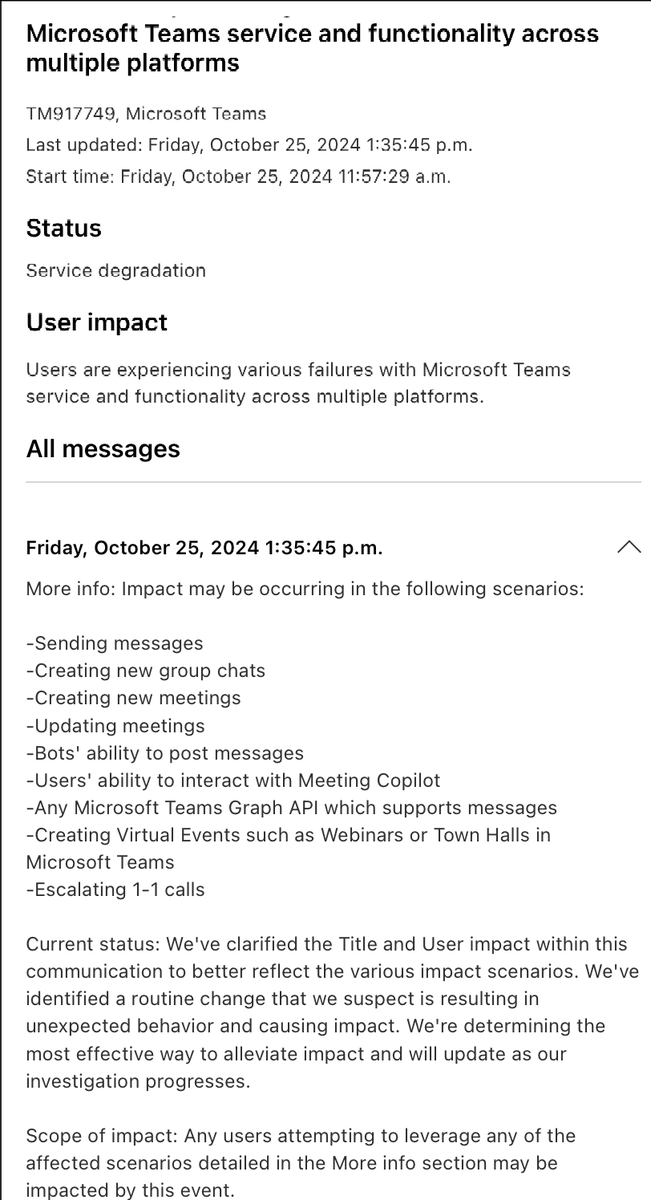 summoner2100's tweet photo. Alright, Fess up... who pushed the wrong button and broke #MicrosoftTeams? #Teams #microsoft #dontpushproductiononfridays @MSFT365Status https://t.co/esfb3JjYBW
