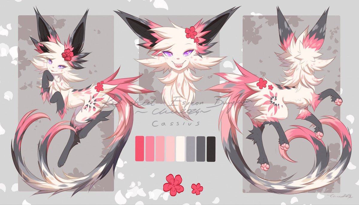 AmosCaius's tweet photo. @DanaMakhmudova Neat! Thanks for the opportunity!

Here's Shu-Fang! But if it HAS to be a canonical pokemon, then here's my Espeon, fittingly named Sakura. https://t.co/czkNng8ama