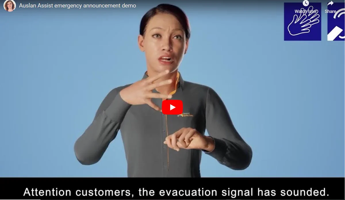 Female doing sign language