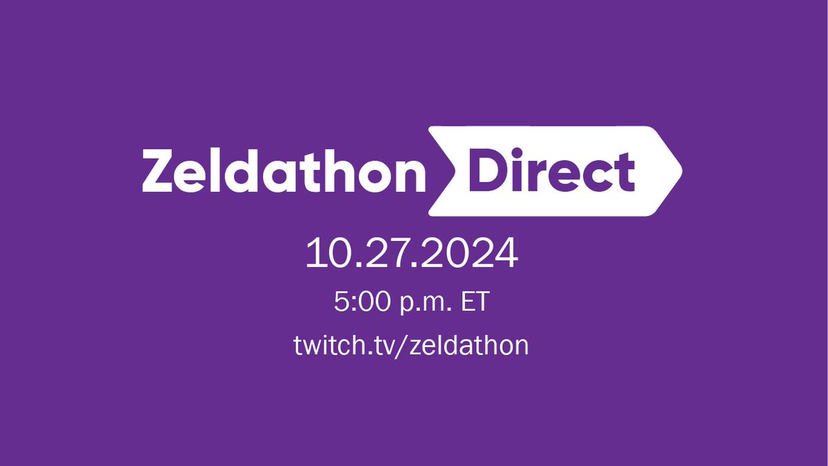 Sunday 10/27
5 PM ET
twitch.tv/zeldathon