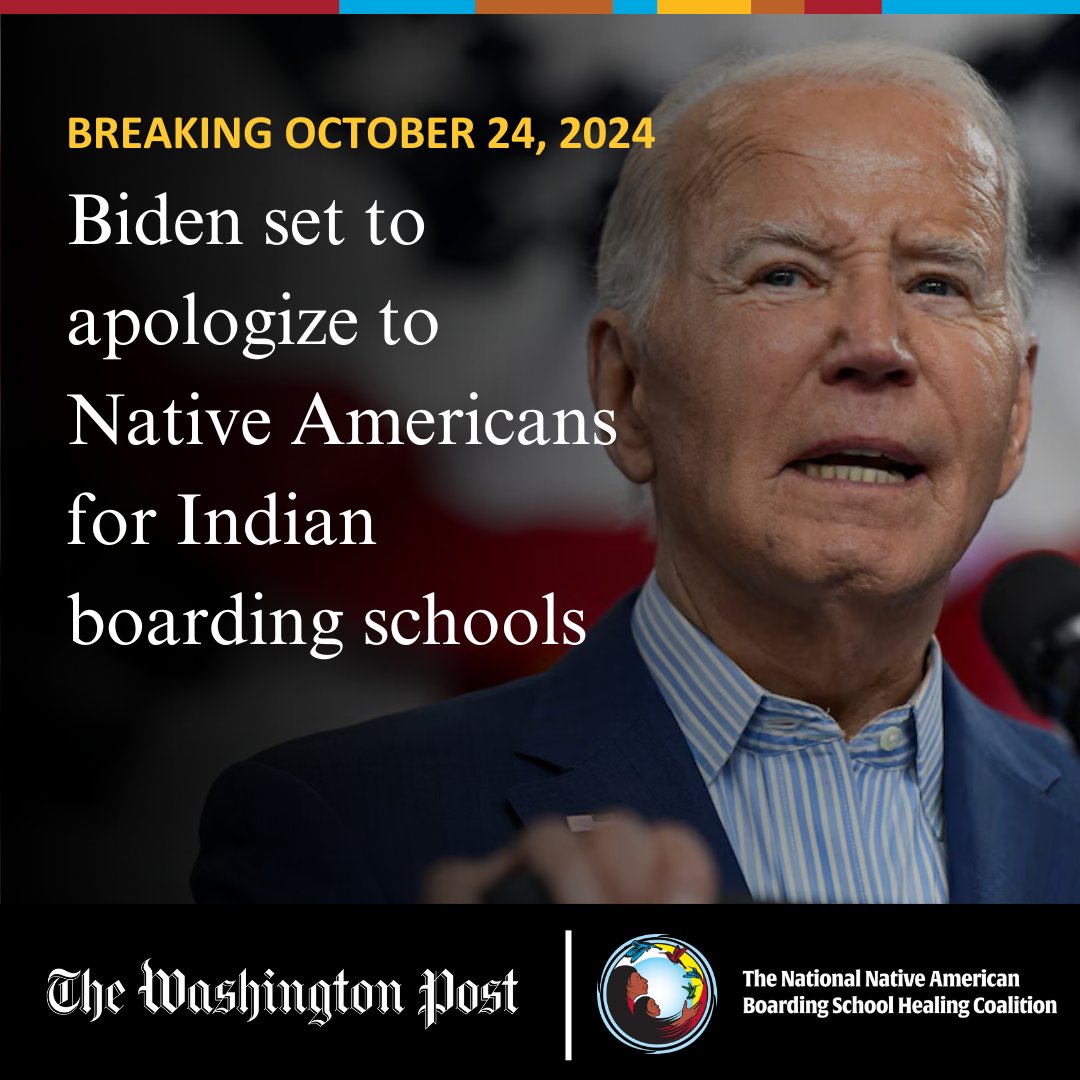 NABSHC's tweet photo. BREAKING: President Biden Set to Apologize to Native Americans for Indian Boarding Schools

Take action to support the passage of S.1723/H.R.7227 and read the full @washingtonpost article at the links in our bio. https://t.co/waAT3jvMv3