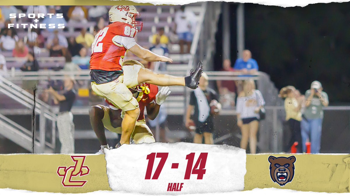 Christian Baglione hits a career-long 50-yard FG to give the Bobcats the lead at the half. Jones has piled up 320 yards of offense in the first 30 minutes.