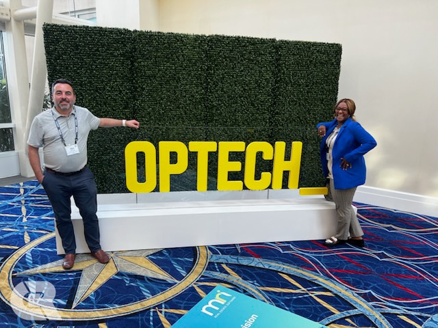 CRCrealty's tweet photo. CRC's Matt McCoy, Regional Portfolio Manager, Multifamily and Melanie Allender, Senior Regional Portfolio Manager, Multifamily attended the @ApartmentWire OpTech Conference &amp; Expo exploring the latest trends and innovations in property technology and rental housing. 
#BeCRC https://t.co/pkm940YVh9