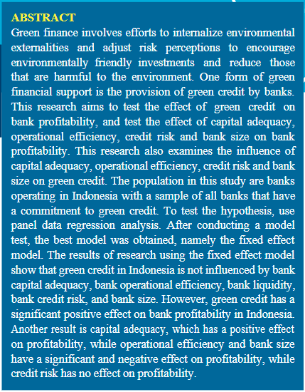 Reaksi_Journal's tweet photo. Sutrisno, and Ahmad Maslahatul Furqan. “Determinants of #GreenCredit and Their Influence on Banking #Profitability in Indonesia.” Riset Akuntansi Dan Keuangan Indonesia, vol. 9, no. 1, 2024, pp. 35–49. https://t.co/o8NV1qtH6m, https://t.co/lGYyQ57HJu. https://t.co/IRGB8Qvez8