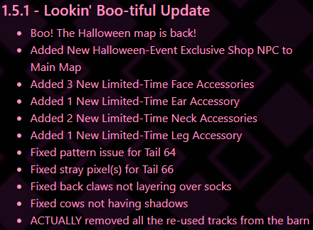 Happy Halloween to those who celebrate! <3 As always, Luminous Kingdom has updated with our Halloween Event! Good luck getting all the new items before the event ends! ^^
#LuminousKingdom #PonyTownCustomServer