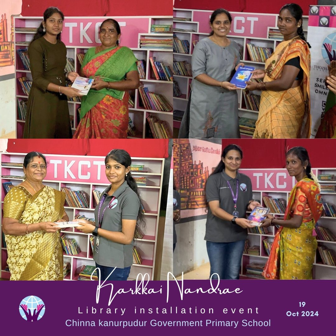 _tkct_'s tweet image. 🌍 TKCT recently conducted an *INSPIRING AWARENESS SESSION ON THE IMPORTANCE OF READING* at Chinnakannur Primary School! 
📚✨ As a token of appreciation, we also gifted books to the dedicated teachers. 🎁📖