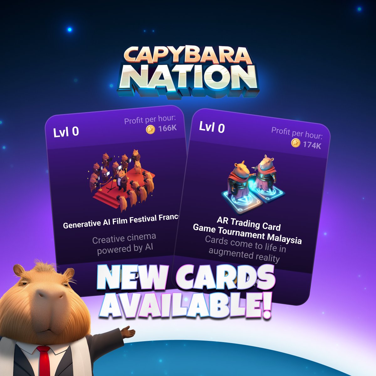 🚀 New Event Cards Dropped! 🚀 🎬 Generative AI Film Festival – France 🎥  Explore the future of filmmaking powered by AI ! 🤖✨ 🎮 AR Trading Card Game  Tournament – Malaysia