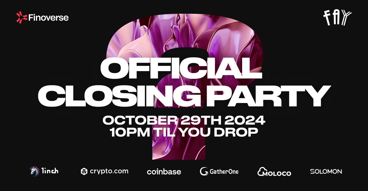 🍾We're throwing the official after-party at FAYY (California Tower) on October 29th, 10 PM till you drop! With a HUGE surprise guest DJ lined up - you won't want to miss this. Ready to make this a FinTech Week to remember (or maybe not...)? 😉

Massive thanks to our sponsors for