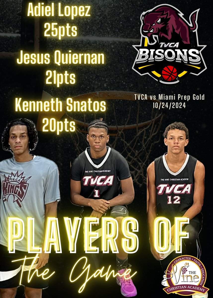 Great job The Vine Christian Academy my big 3