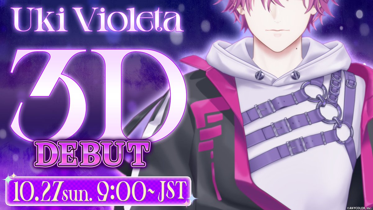 [Uki Violeta 3D Reveal starts today🎉]

<a href="/uki_violeta/">Uki Violeta 🔮🌌 NIJISANJI EN</a> 's 3D Reveal stream starts in a few hours!
Stay tuned!🤩

⏰Date &amp; time:
October 26th 17:00 PDT | 27th 9:00 JST

🔮🌌Waiting room:
youtube.com/live/RmoDjOIdY…

#Uki3D #NIJISANJI3DReveal