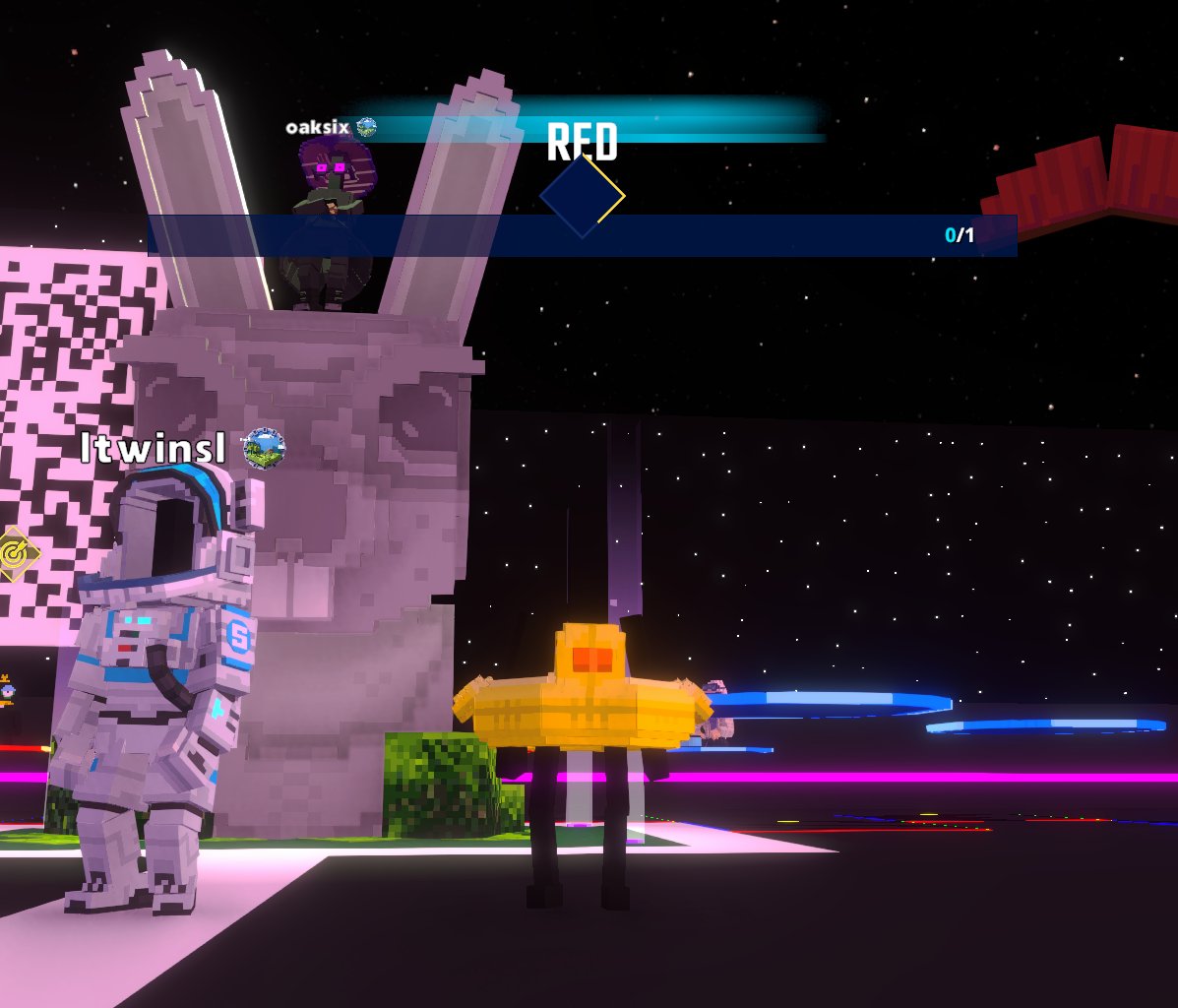UJolst's tweet photo. 📸🐰 Snap! I just caught this Rabbit statue at the Color Catch experience @TheSandboxGame. Have you seen it? Talk about larger-than-life art! 🤯 https://t.co/7lv7tHfvzb #TheSandbox #AlphaSeason4 #AS4SocialChallenge https://t.co/OriNSdtldi