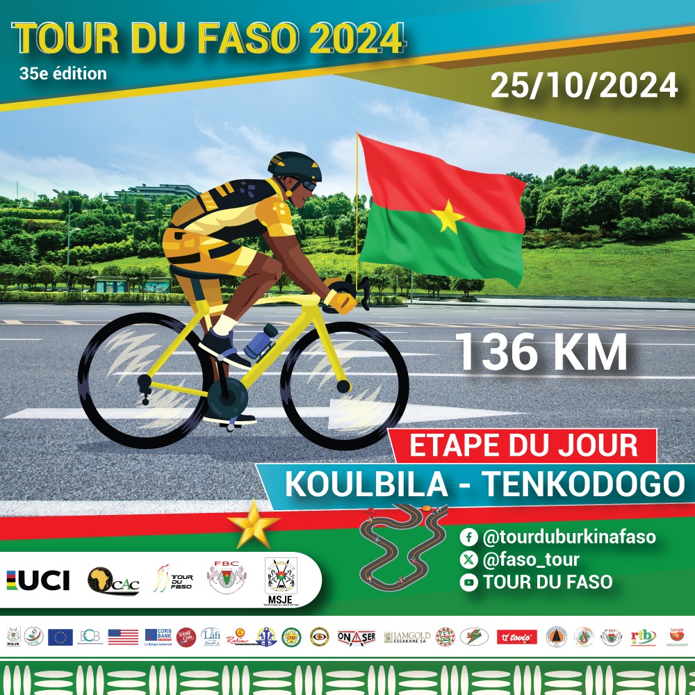 La première étape du Tour du Faso 2024 Koulbila-Tenkodogo sur 136 km se court aujourd'hui vendredi 25 octobre 2024.

#TourduFaso2024 #BurkinaFaso #Lwili