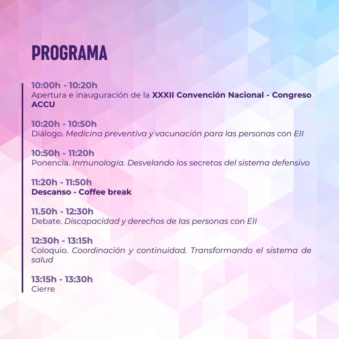 Acordes por la EII (@acordeseii) on Twitter photo ¡Qué importante es la labor de las asociaciones de pacientes!
Hoy comienza el III Congreso de <a href="/ACCU_Espana/">ACCU ESPAÑA</a>:#JuntosHacemosMás
Formación, debate y reflexión con destacados ponentes que abordarán la
EII desde múltiples perspectivas.Síguelo en congresoaccu.com
#CongresoACCU24 ¡Qué importante es la labor de las asociaciones de pacientes!
Hoy comienza el III Congreso de <a href="/ACCU_Espana/">ACCU ESPAÑA</a>:#JuntosHacemosMás
Formación, debate y reflexión con destacados ponentes que abordarán la
EII desde múltiples perspectivas.Síguelo en congresoaccu.com
#CongresoACCU24